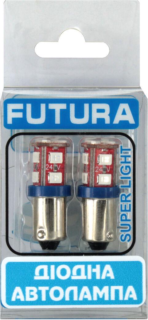 Лампочка FUTURA с цоколем LED T4W SMD 12 диодов 24 V-2,5 Вт BA9s 2 шт. Синий (70622)
