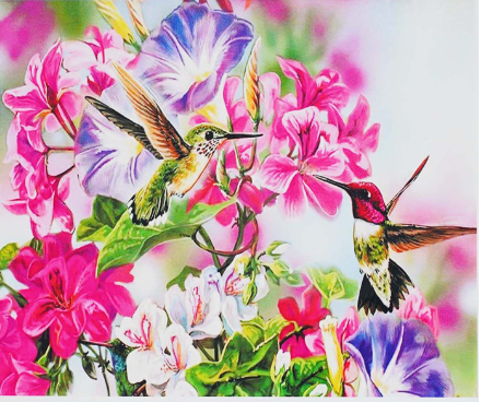 Алмазна мозаїка Колібрі на полотні з підрамником 30х40 см (GB75477)