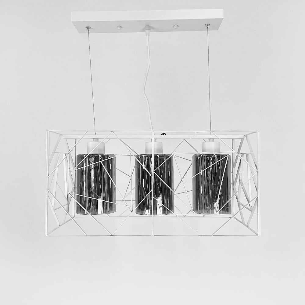 Светильник LineF лофт на 3 плафона Белый/Графитовый (12120/3 WT+GR)