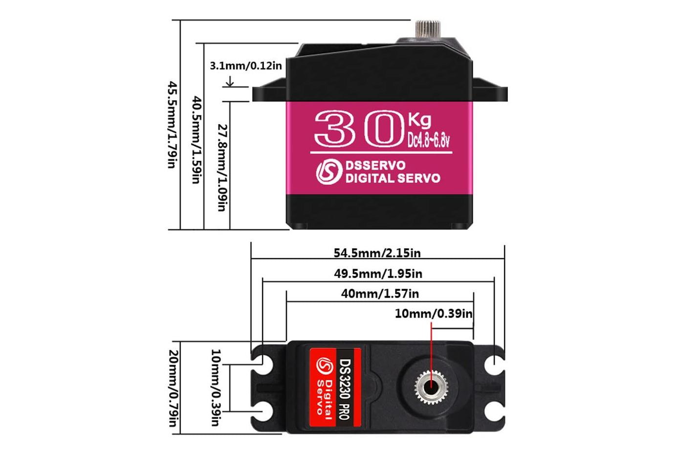 Сервопривід стандарт DSServo DS3230PRO 38 кг 0,09 сек 6,8 В 25T цифровий IP66 60 г (180) - фото 4 Сервопривід стандарт DSServo DS3230PRO 38 кг 0,09 сек 6,8 В 25T цифровий IP66 60 г (180) - фото 4