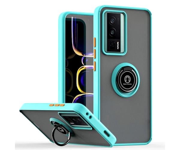 Чехол-накладка TPU Color Matte Ring для Xiaomi Poco F5 Pro / Redmi K60 Голубой Чехол-накладка TPU Color Matte Ring для Xiaomi Poco F5 Pro / Redmi K60 Голубой