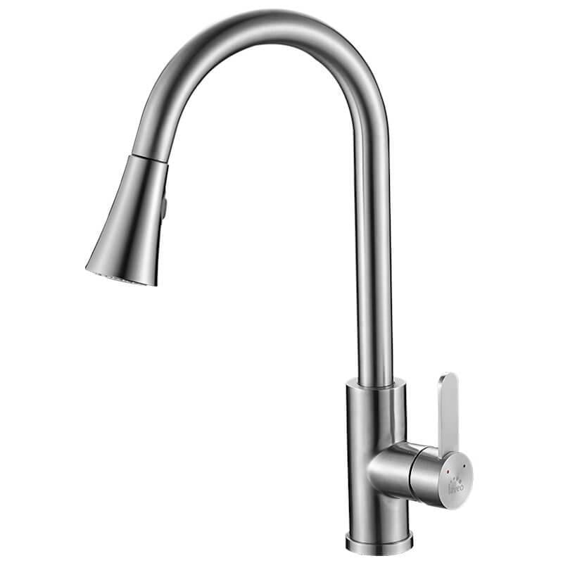 Смеситель Laveo BONA для мойки с вытяжным изливом U сталь (BAB_269U)