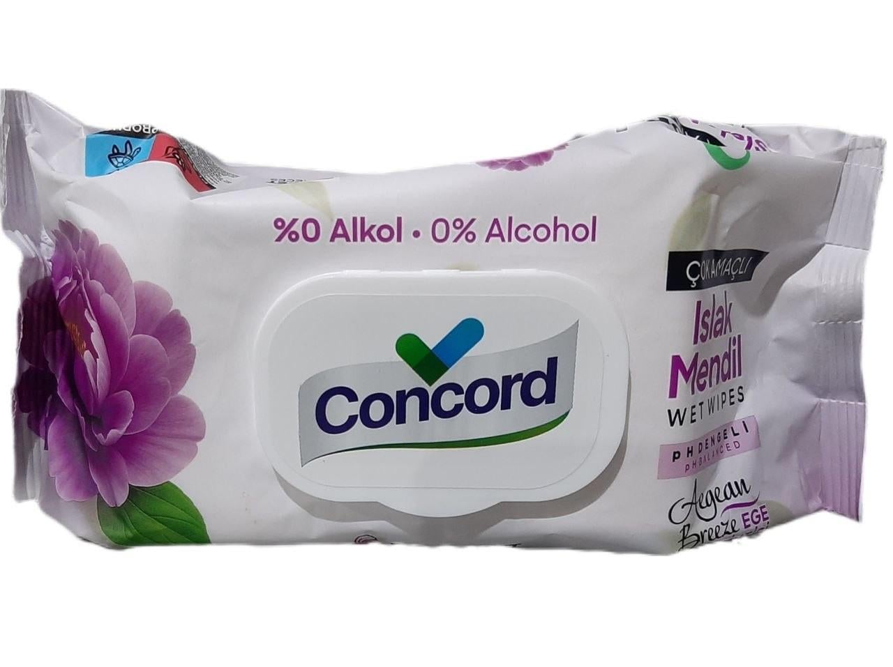 Влажные салфетки Concord Ocean Breeze EGE без спирта с клапаном