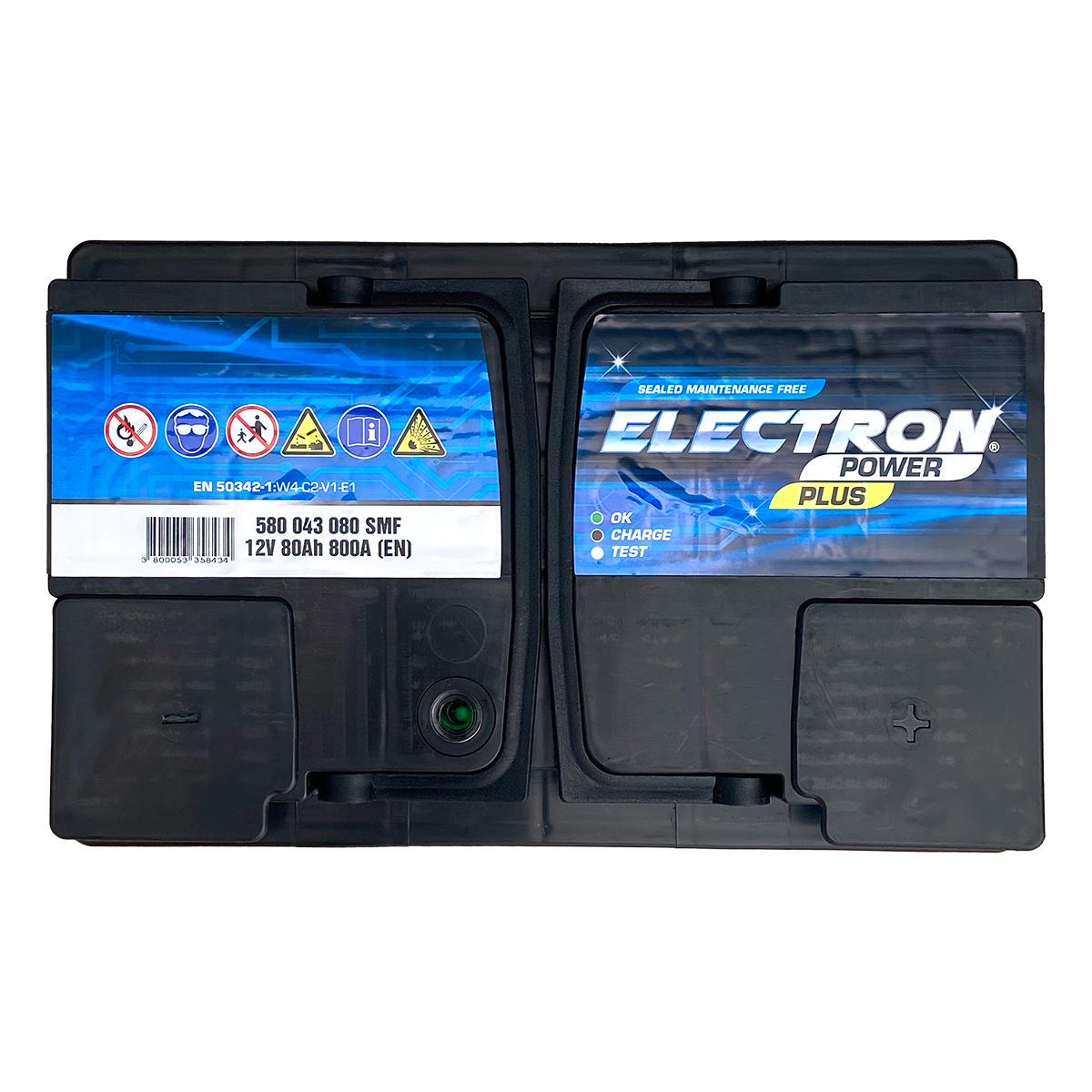 Акумулятор автомобільний ELECTRON POWER PLUS 580043080SMF 6СТ-80Ah АзЕ 800А (170626) - фото 2