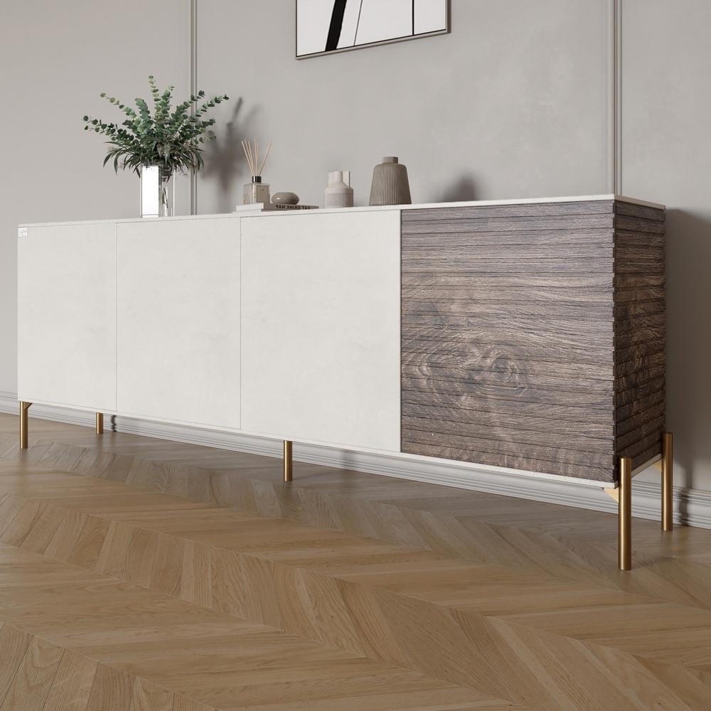 Комод на золотых металлических ножках Lion Грей 204x38x76,5 см Бетон Style/Дерево (Lion-042655) Комод на золотых металлических ножках Lion Грей 204x38x76,5 см Бетон Style/Дерево (Lion-042655)