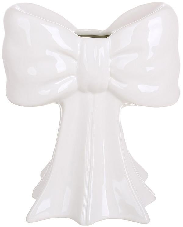 Ваза керамическая Белый Бант 16.5х11х20см