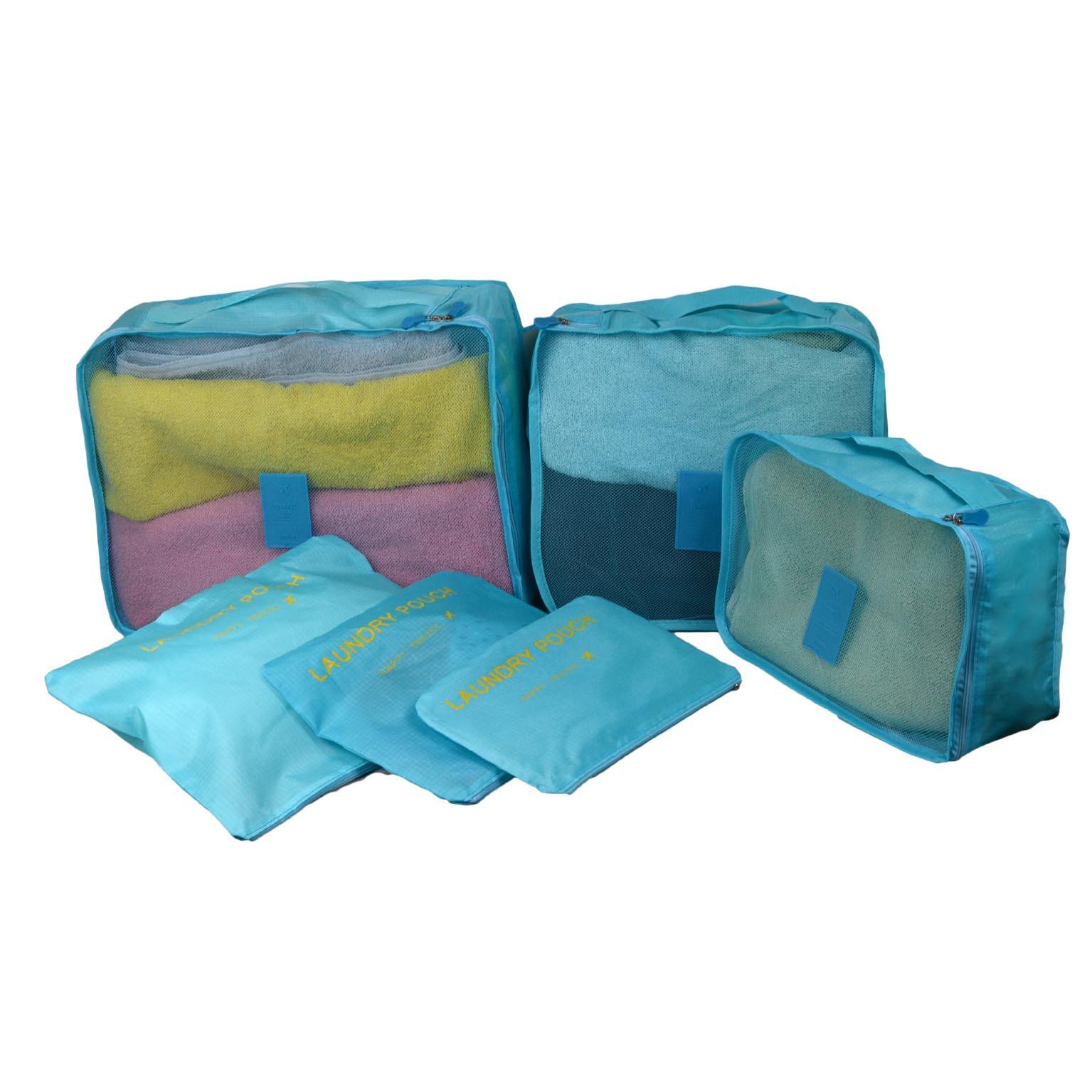 Набір органайзерів для подорожей та дому 6в1 нейлон водовідштовхувальний Блакитний (КДО-15-2) - фото 1