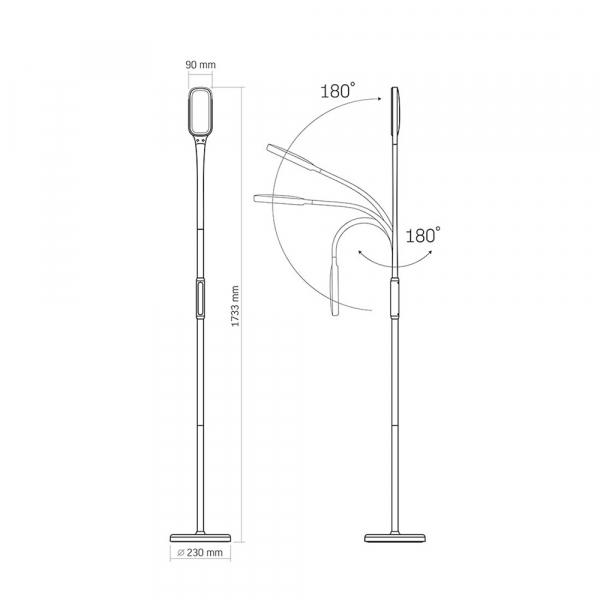 Торшер Videx TF07 W/14 W/3000-5500 K Білий - фото 8 Торшер Videx TF07 W/14 W/3000-5500 K Білий - фото 8