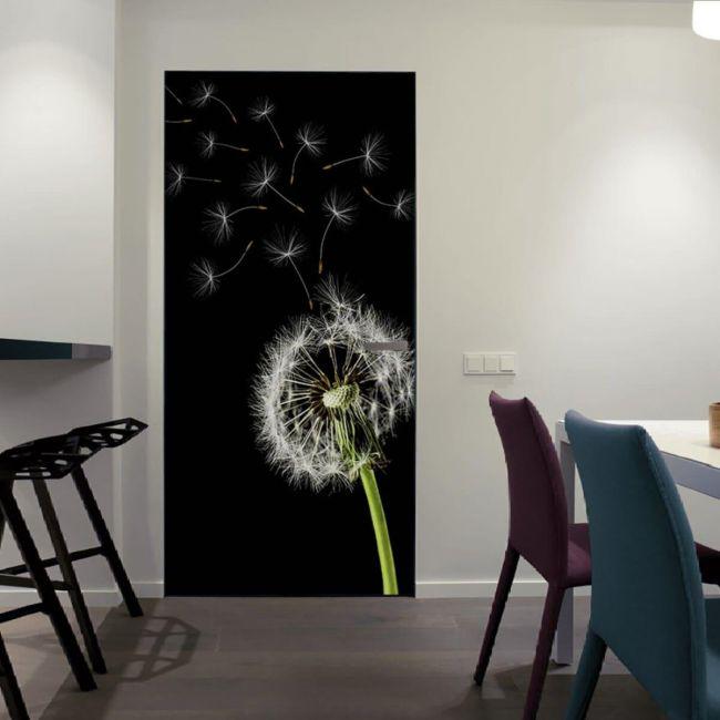 Наклейка интерьерная на двери Sticker Wall SW-00000967 Одуванчик 104х210 см Черный