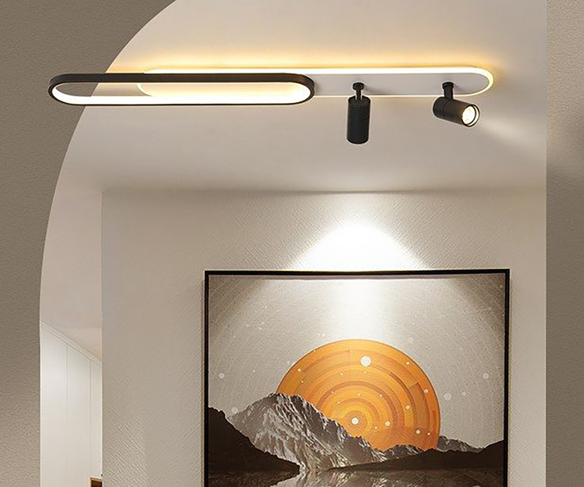 Люстра світлодіодна ESLLSE EDINBURGH 2LR з пультом 70/4 Вт 1000x130 мм Чорно-білий (10213) - фото 11