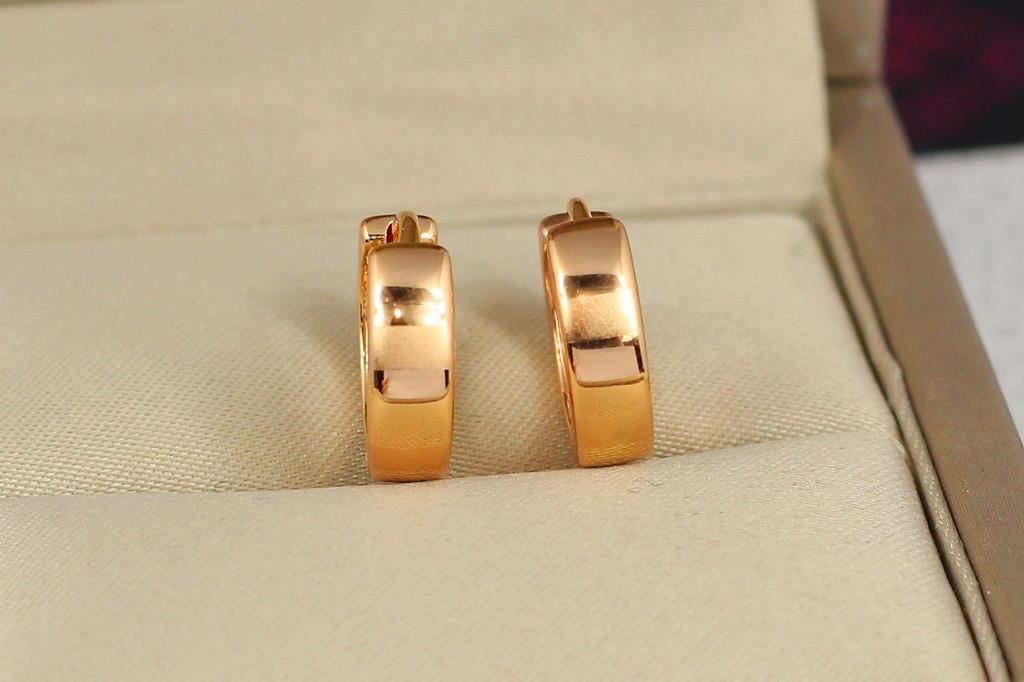 Серьги Xuping Jewelry Кольца с рисунком шагреневые горизонтальные полоски 1,4 см Золотистый (1598619928)