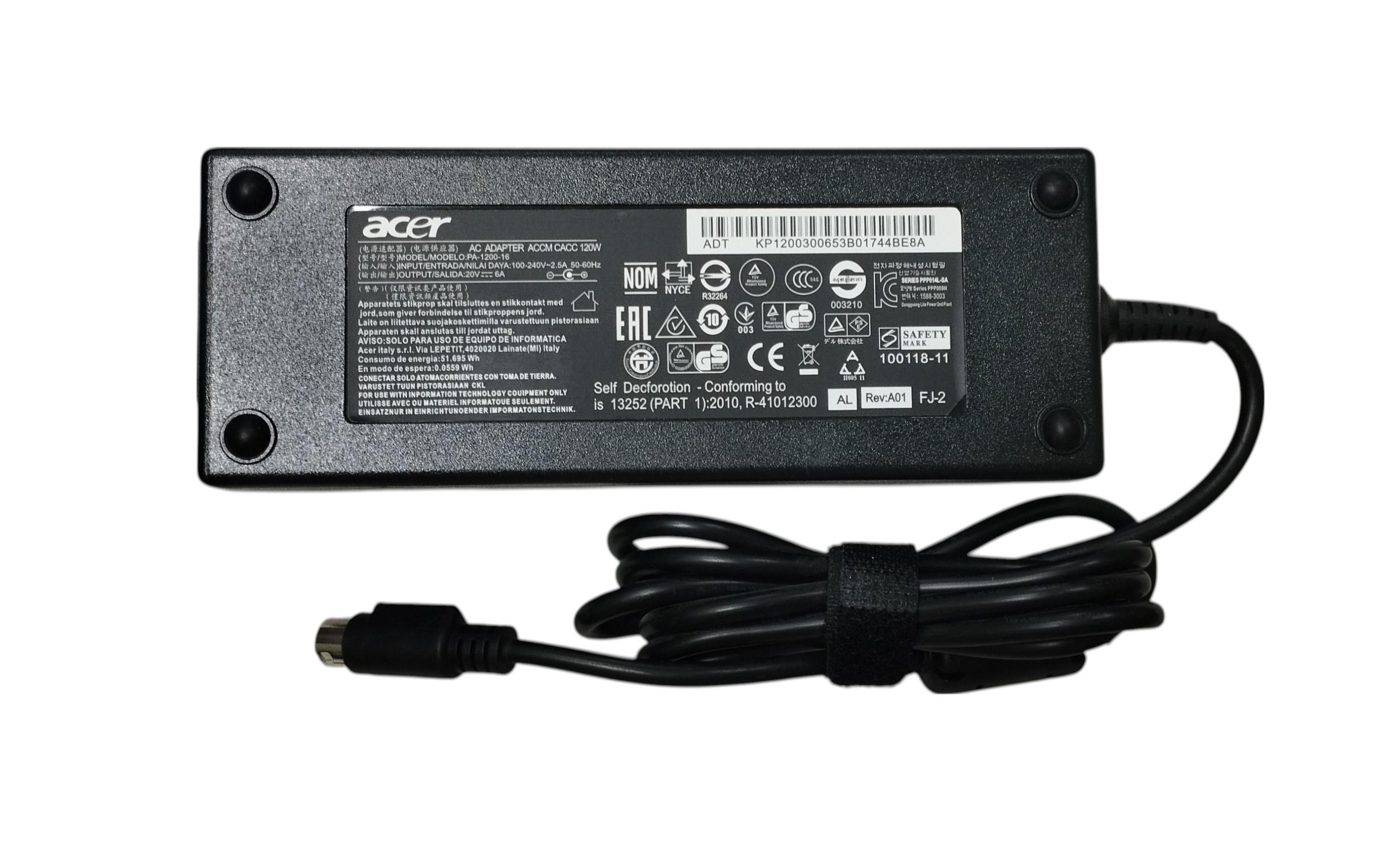 Блок питания для ноутбука Acer 120W 20V 6A 4 pin (079491)