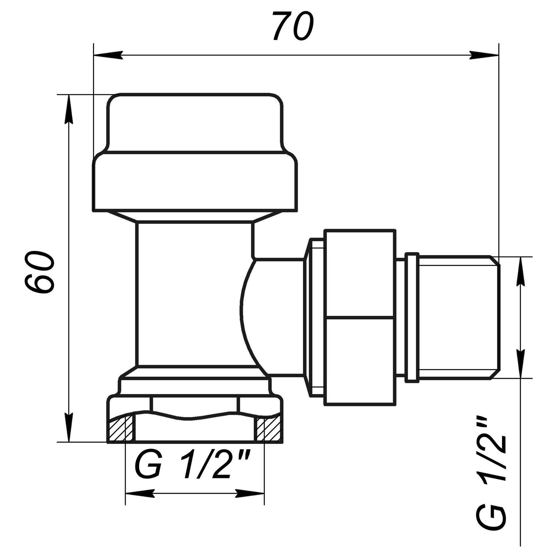 Кран радиаторный угловой ECO Technology ECO5017 ECO5027 1/2″ под термоголовку с уплотнителем (GSR-000016162) - фото 3