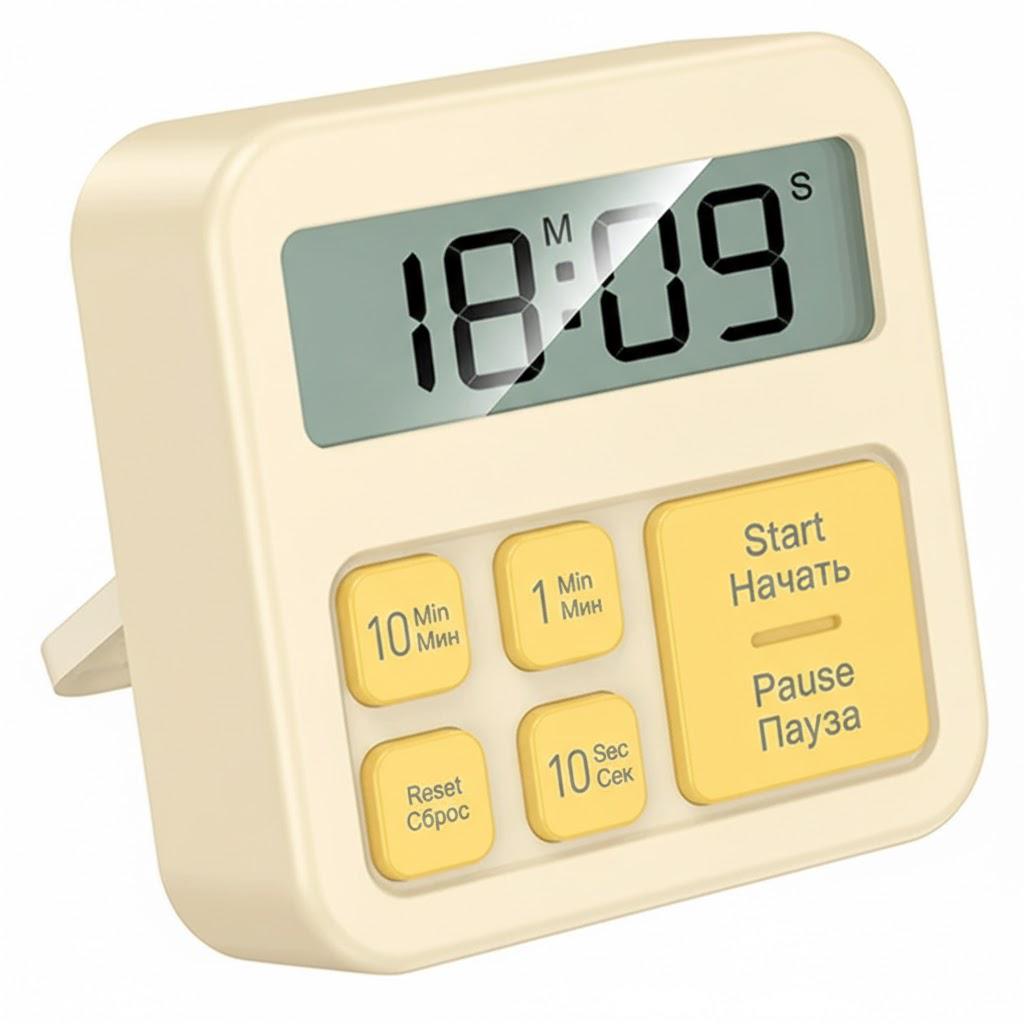 Таймер та секундомір цифровий Hoco HX43 з LCD-дисплеєм/магнітом і підставкою Бежевий (32161421) Таймер та секундомір цифровий Hoco HX43 з LCD-дисплеєм/магнітом і підставкою Бежевий (32161421)