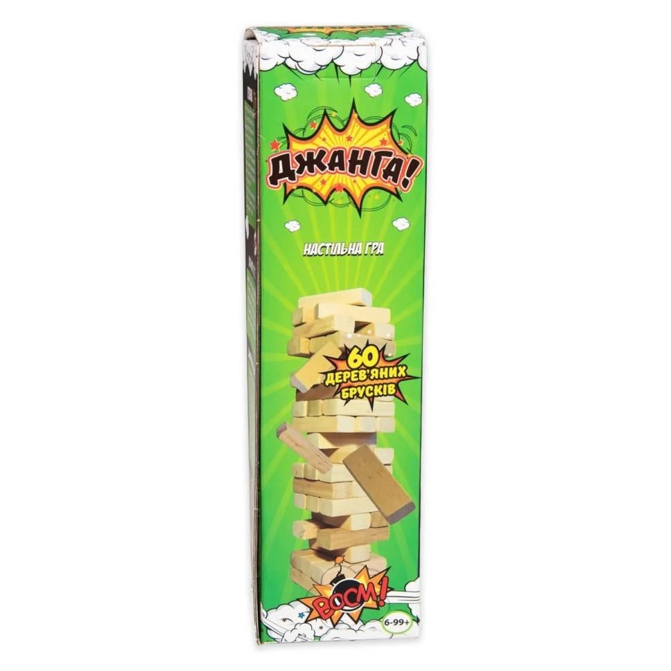 Настільна гра розважальна Strateg Джанга 30771 60 брусків дерев'яна (RLT32743)