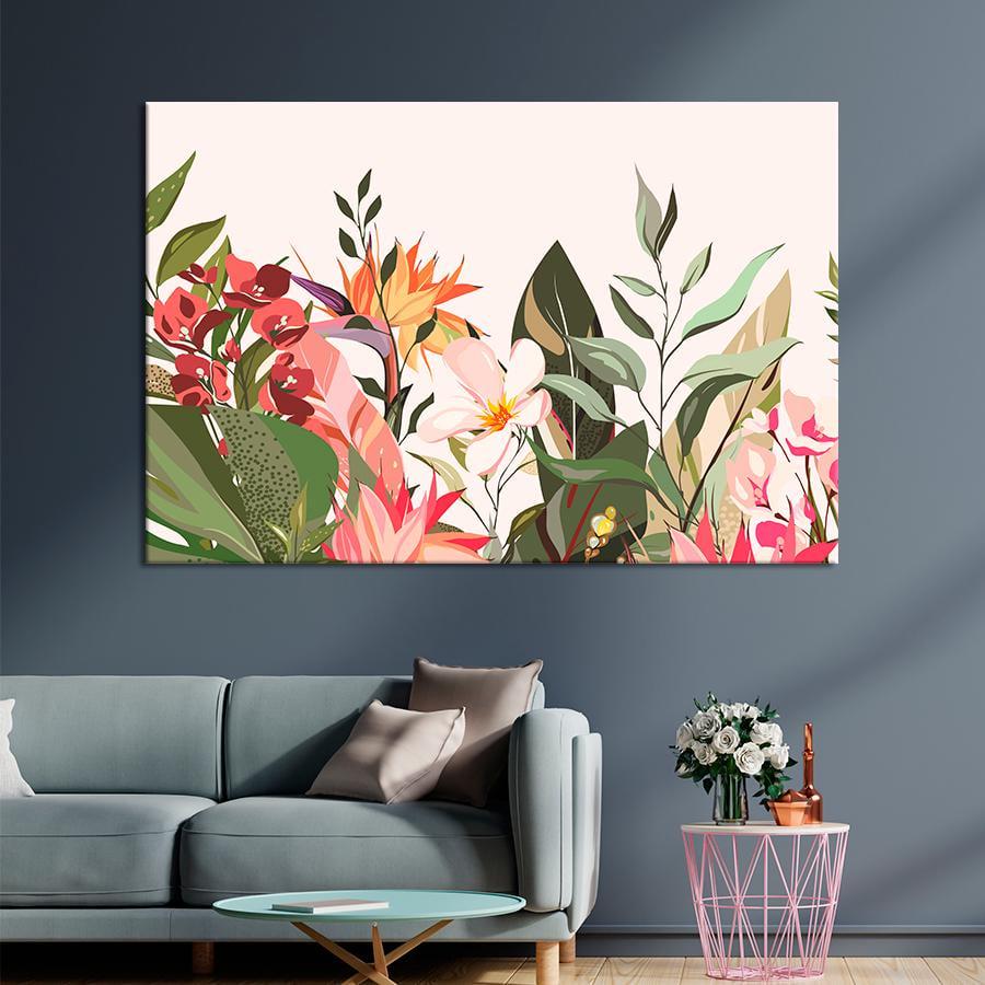 Картина на холсте Декоративные растения и цветы 80x54 см (V379-1_L)