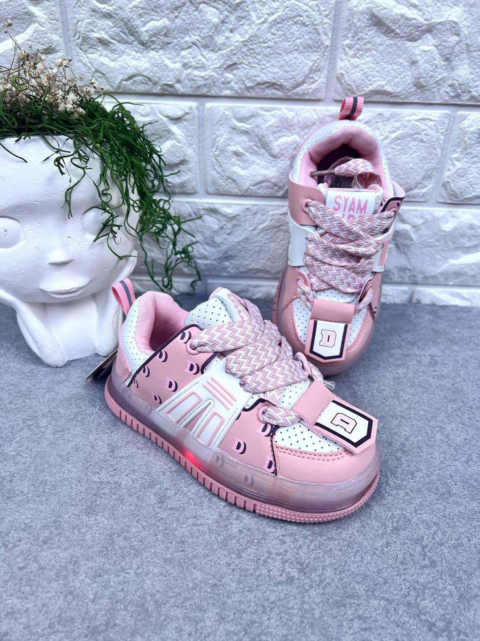 Кроссовки для девочки с Led подсветкой 1369 р. 31 20 см Розовый (1369-3)