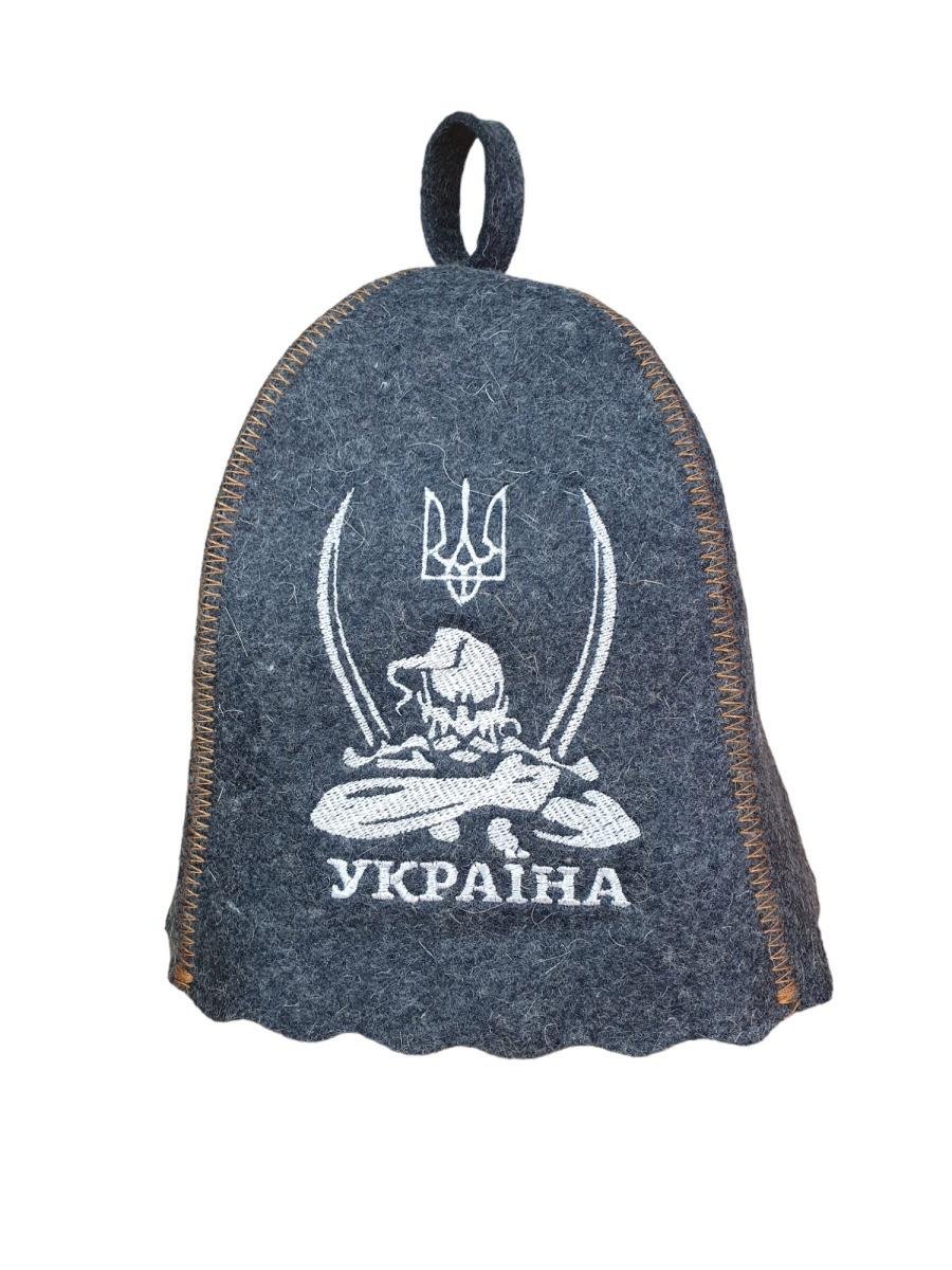 Шапка для сауни SUNROZ Козак з шаблями натуральна повсть Сірий (LA-911)