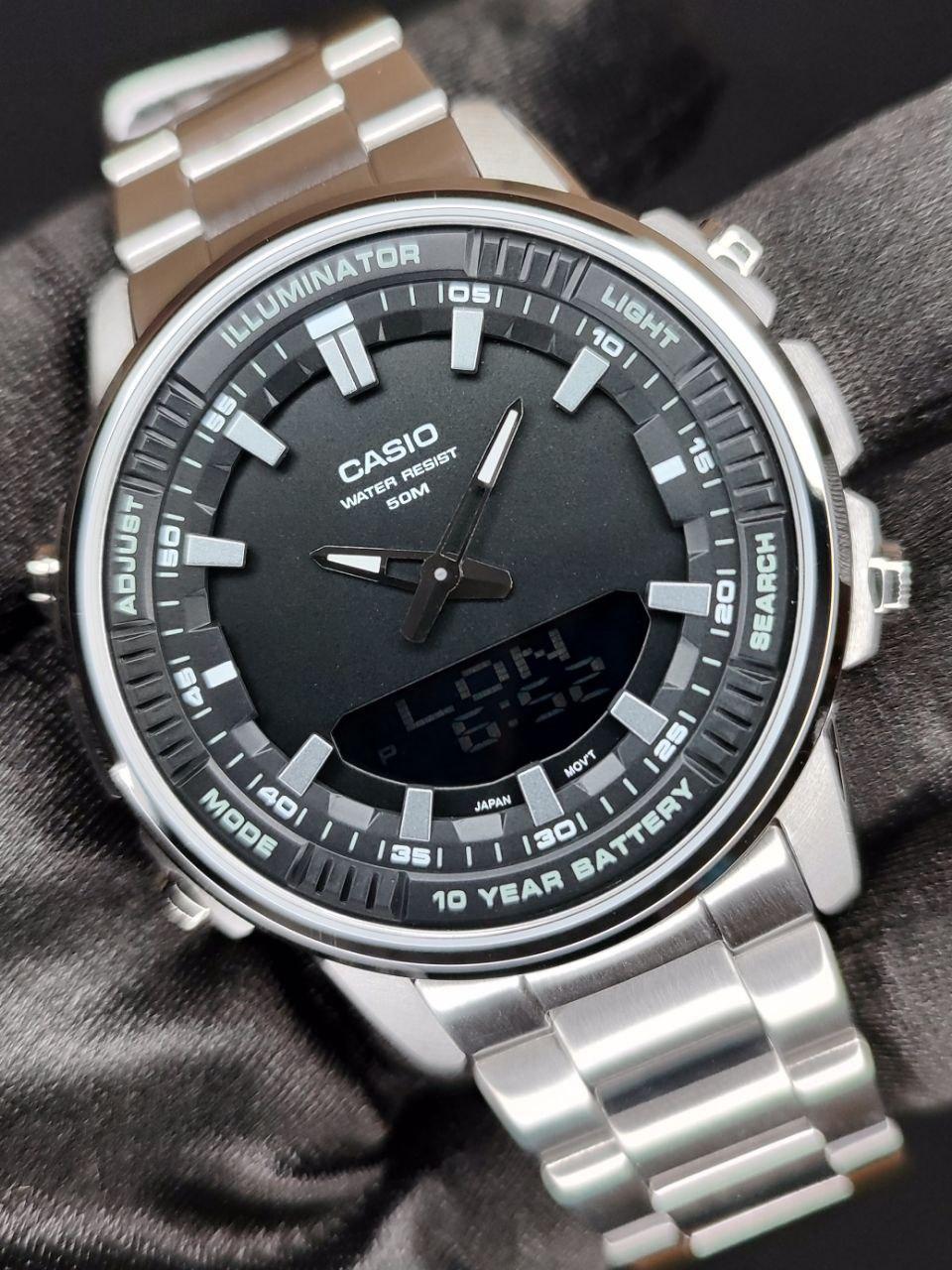 Наручные часы мужские Casio AMW-880D-1A Casio Collection со стальным корпусом/подсветкой Черный (2670342395)