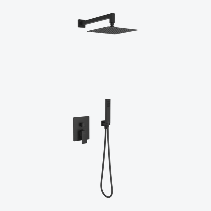 Комплект для ванны и душа Excellent Keria скрытого монтажа 3-функциональный Черный матовый