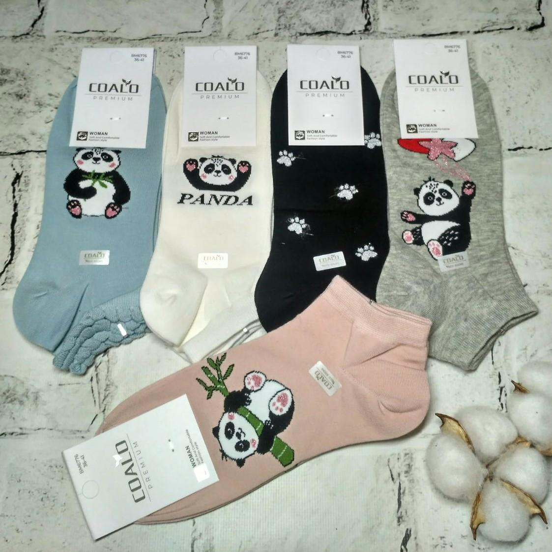 Носки женские хлопковые короткие Панда набор 5 пар р. 36-41 Пастельные (BM6776) Носки женские хлопковые короткие Панда набор 5 пар р. 36-41 Пастельные (BM6776)