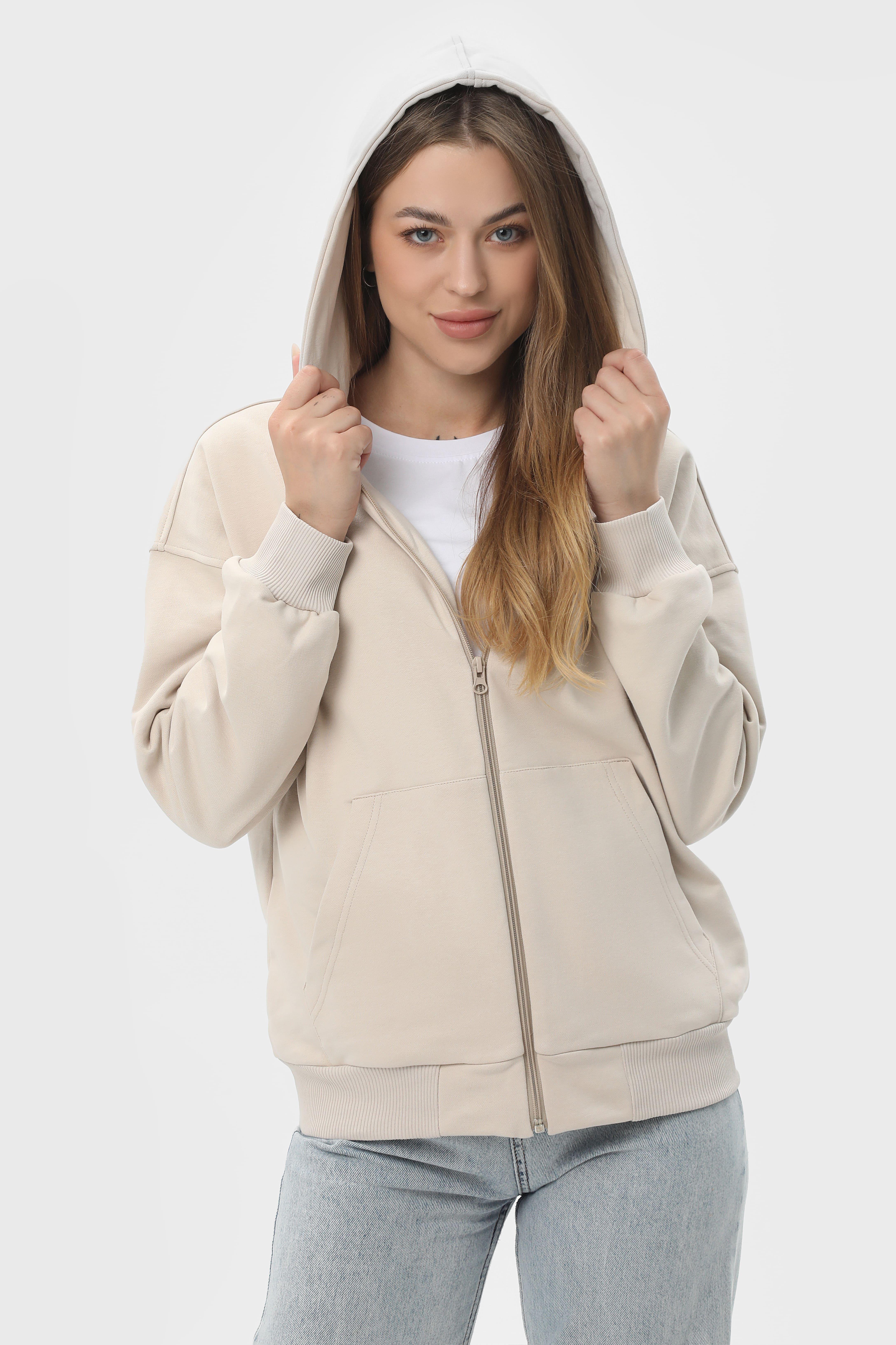 Худі на замку RAY LOSE U0409 UNISEX XXL Бежевий - фото 7 Худі на замку RAY LOSE U0409 UNISEX XXL Бежевий - фото 7