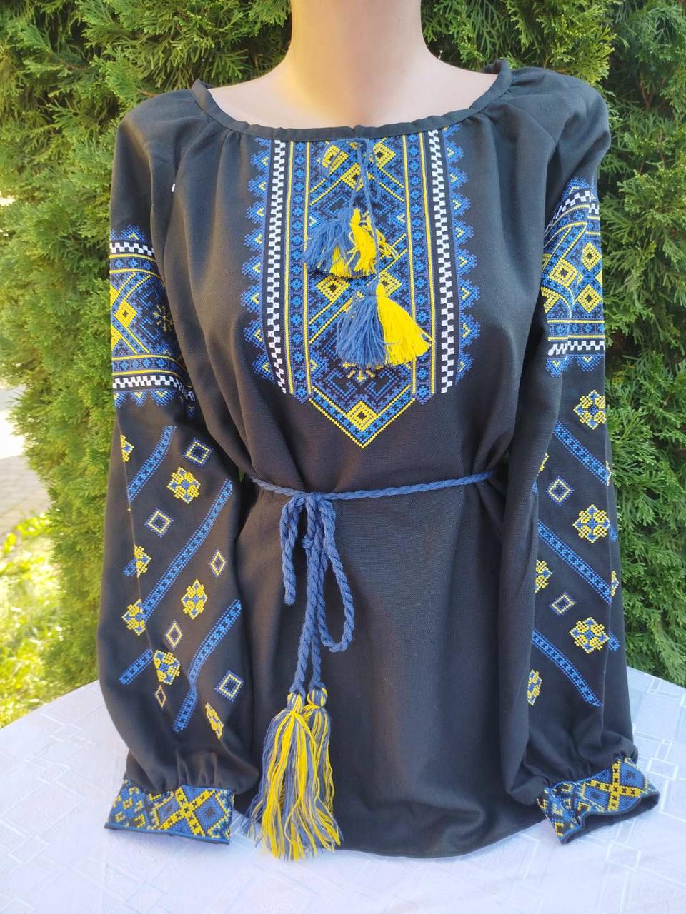 Вишита сорочка жіноча Квітковий орнамент Український 42 (29378005) - фото 3