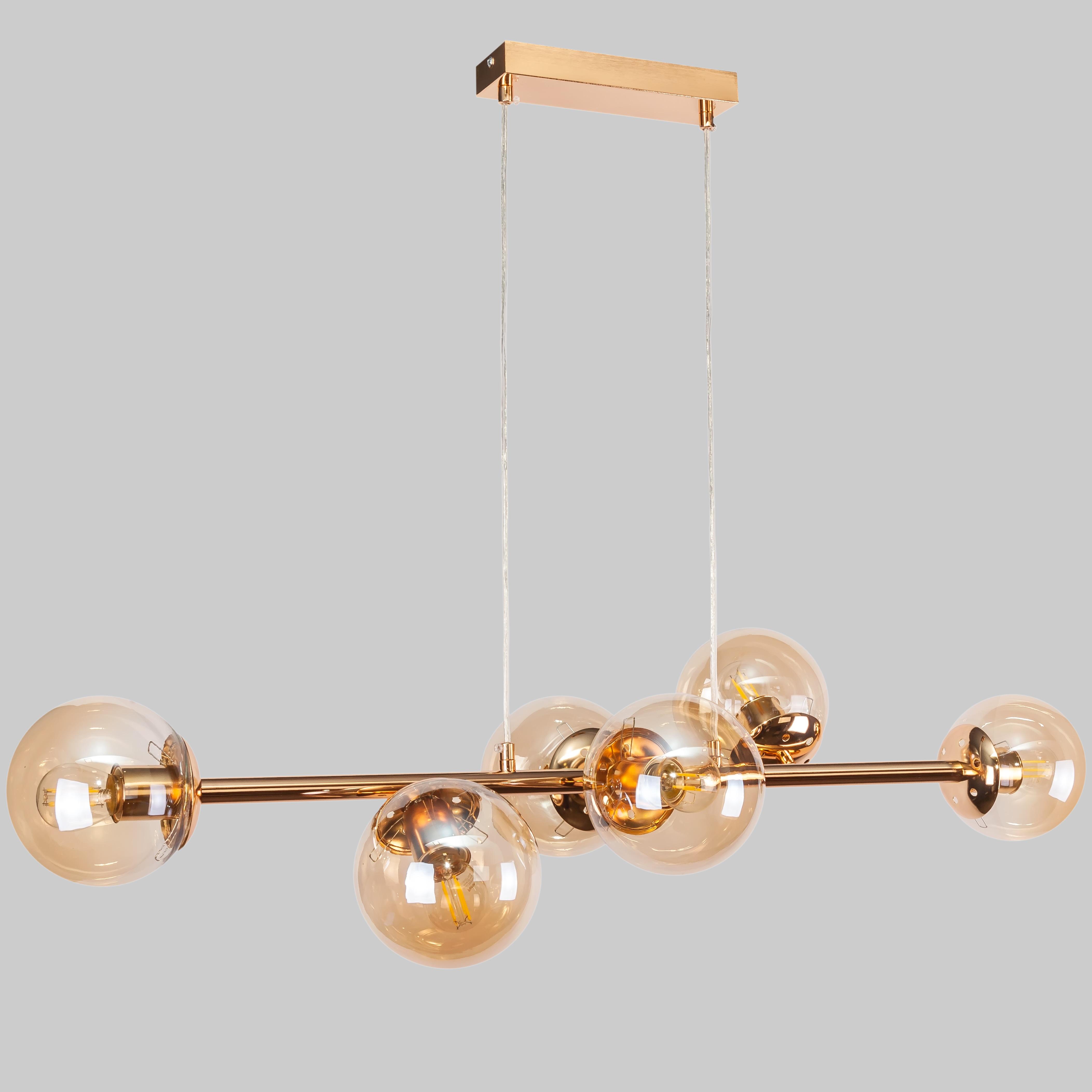 Люстра подвесная на 6 ламп Бронзовый (52-1010-6 GD+BR)