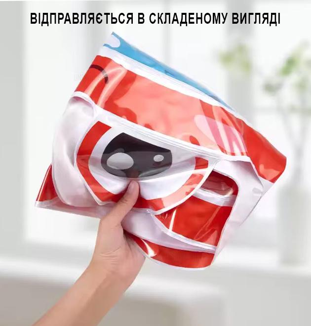 Коврик водяной детский Краб развивающий надувной с рыбками и насосом 85х110 см Красный - фото 9