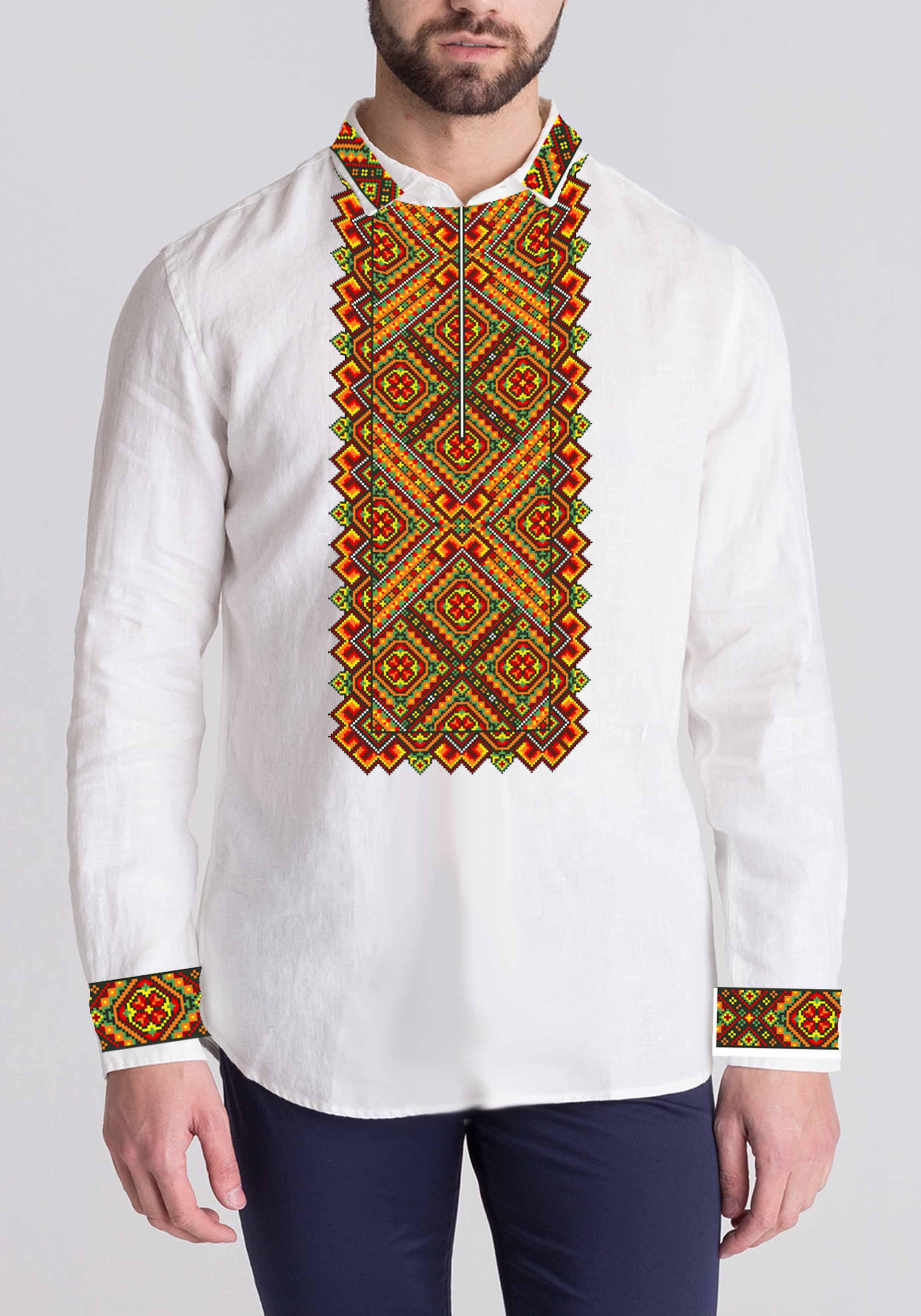 Заготовка для вышивки нитями или бисером рубашка габардин (СЧГ-378)