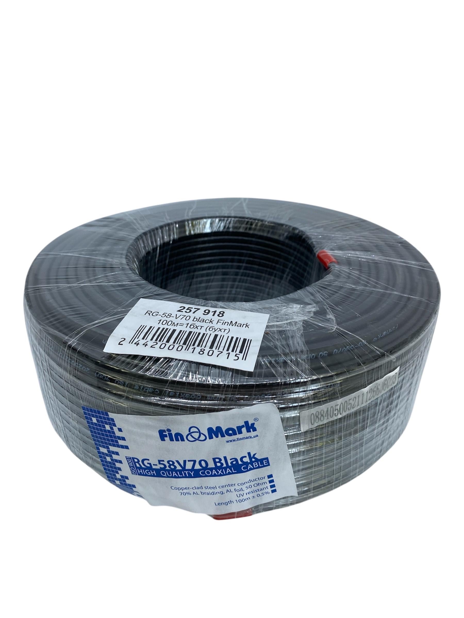 Кабель Finmark Финмарк RG 58 V 70 50 Ом антенный для модемов и роутеров 100 м (35403616)