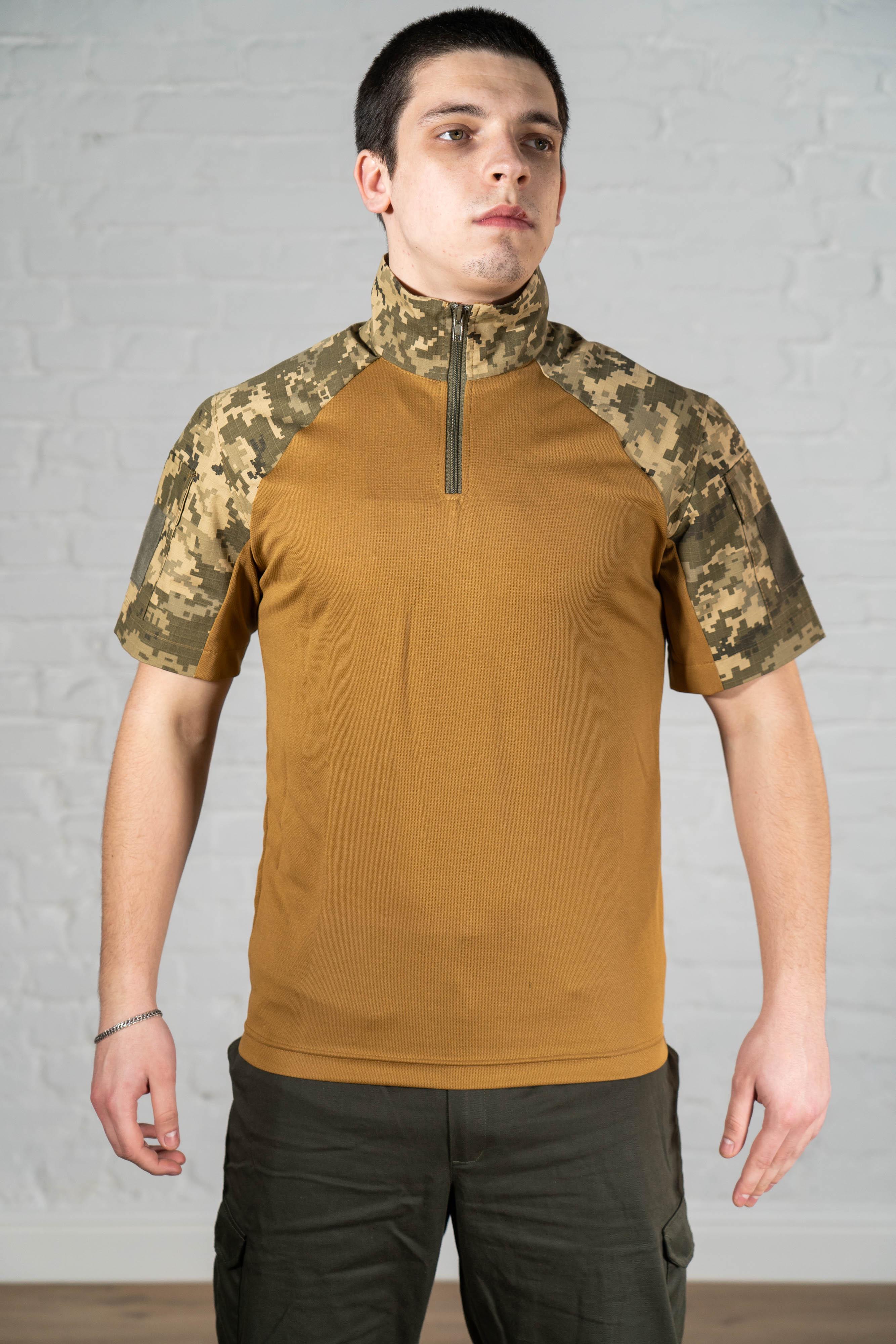 Убакс військовий Tactical з коротким рукавом CoolMax/Ripstop L Піксель/Койот (517-L)