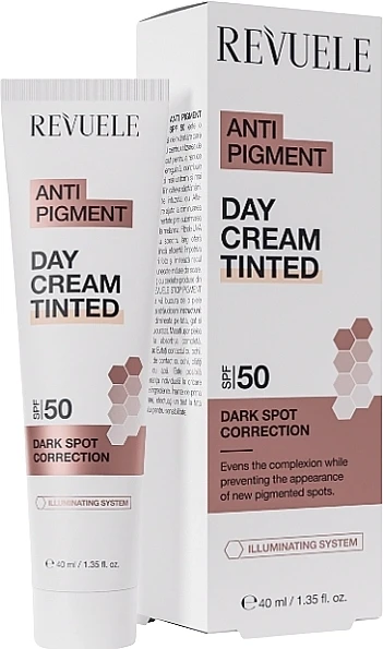 Крем тонировочный для лица солнцезащитный Revuele Anti Pigment Day Cream Tinted SPF50 50 мл (32124063)