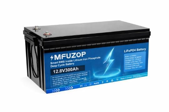 Акумулятор MFUZOP LiFePO4 12,8V 300 Ah 3,84 кВт·год з BMS IP65 100A