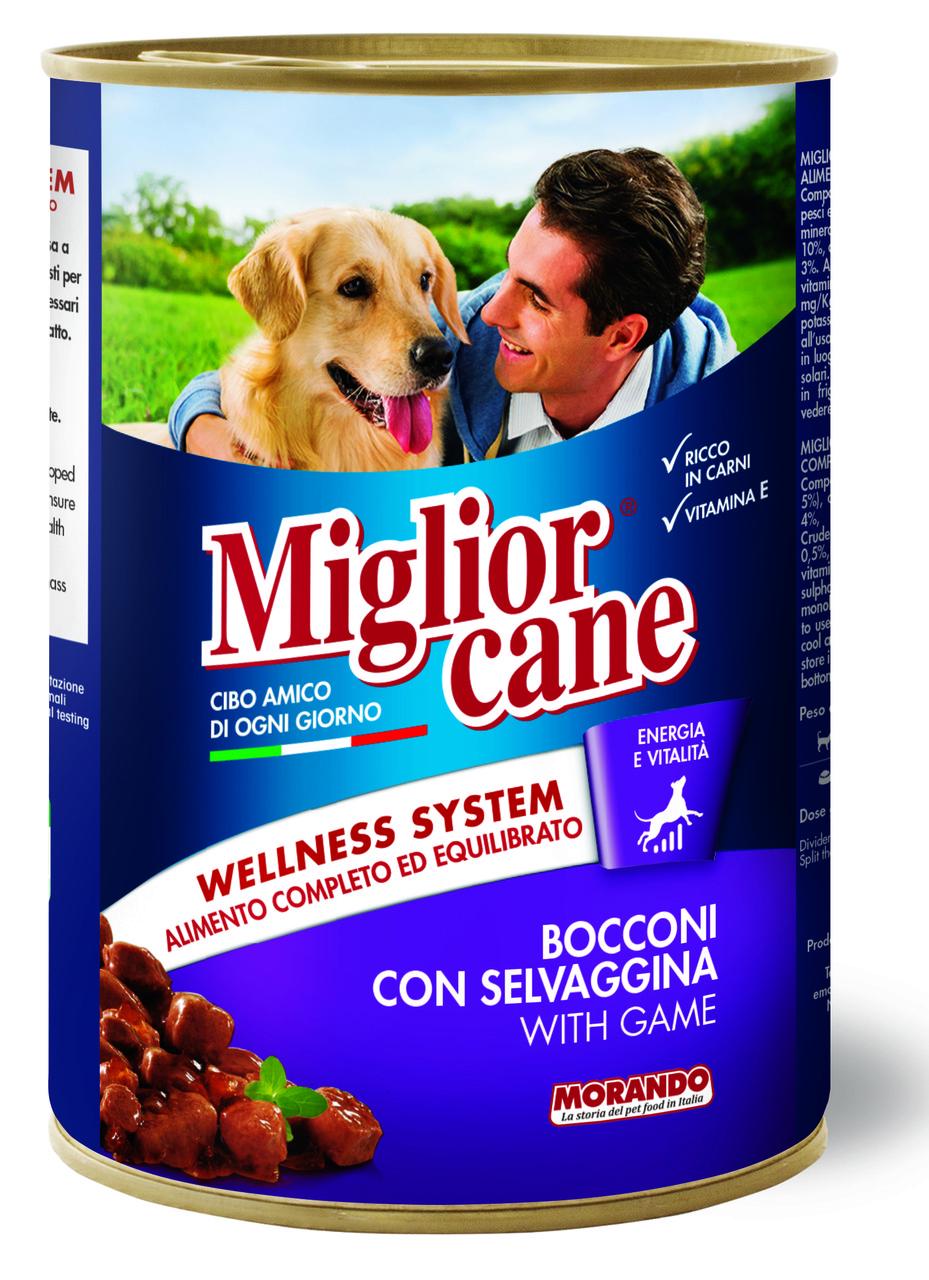 Корм вологий для дорослих собак Morando Migliorcane шматочки з дичиною 405 г (01125)
