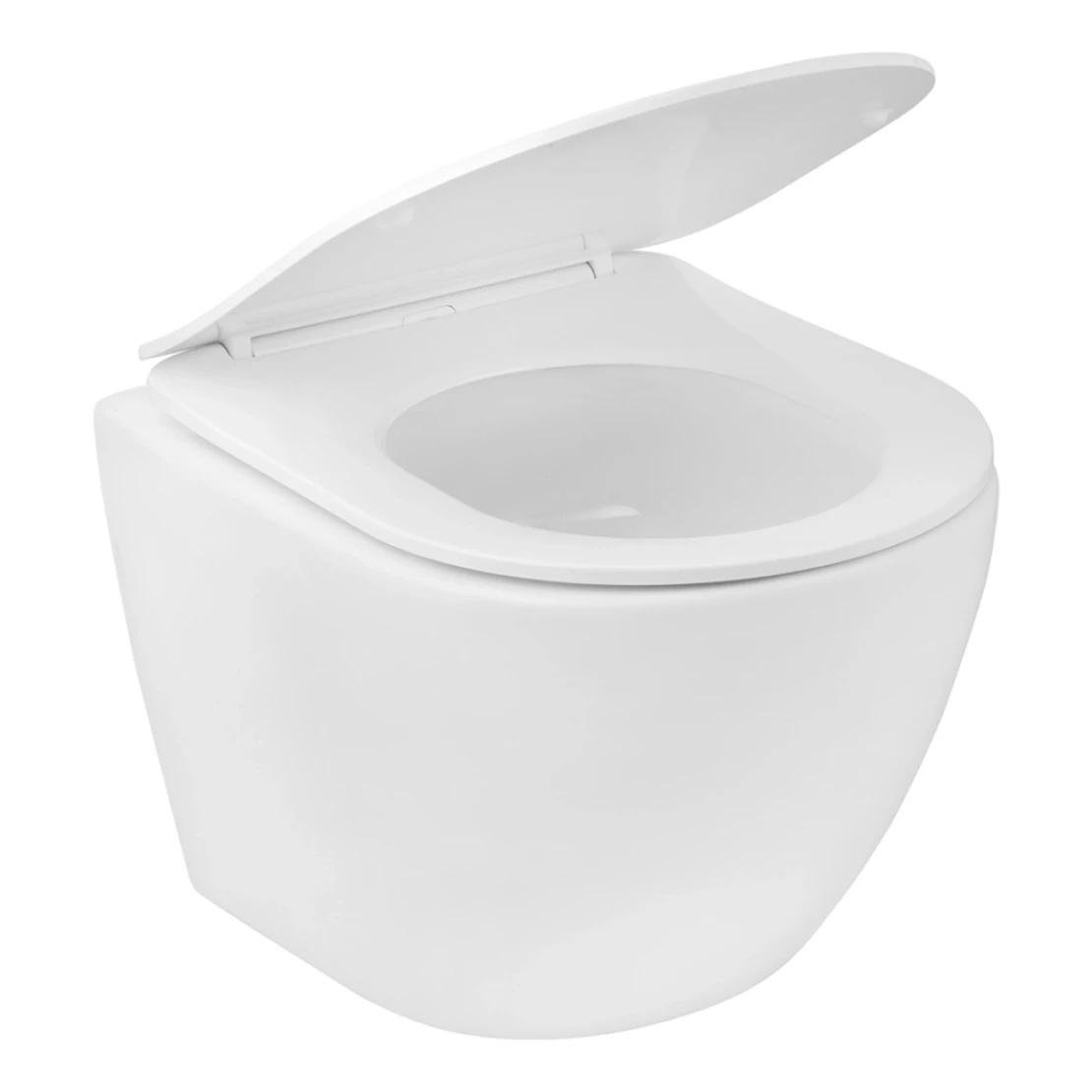 Унитаз подвесной Kroner Harz WHI483632 TORNADO безободочный с сиденьем Slim Duroplast 320х365 мм Белый (KE523629WHIR) - фото 3 Унитаз подвесной Kroner Harz WHI483632 TORNADO безободочный с сиденьем Slim Duroplast 320х365 мм Белый (KE523629WHIR) - фото 3