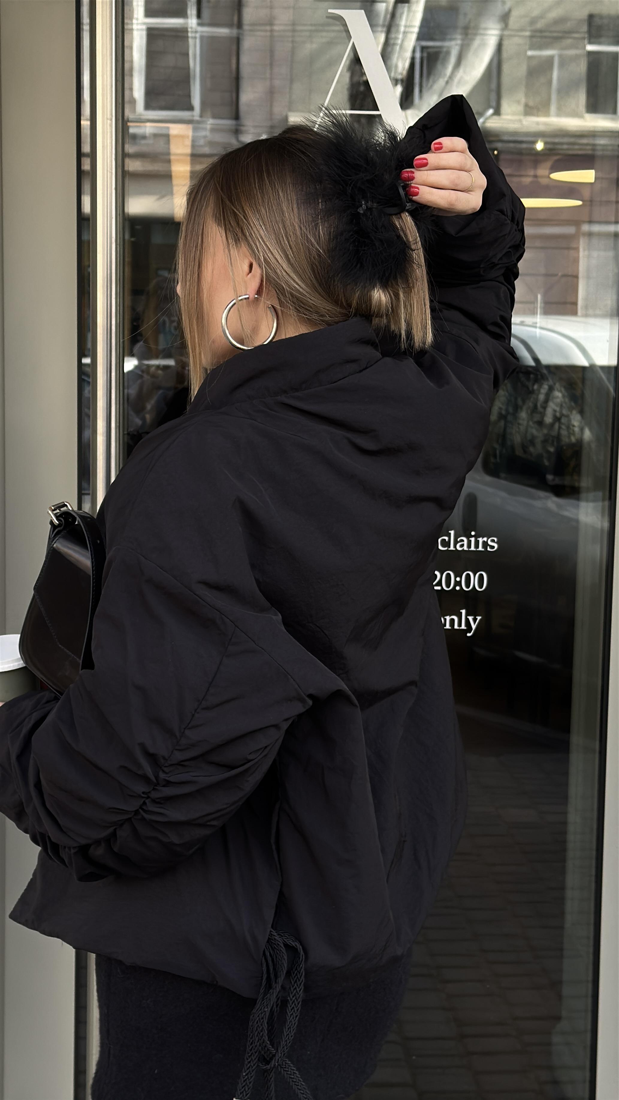 Куртка жіноча демісезона ZF Inspire 1013 на запах з поясом та широкими рукавами S-М Чорний (1013-Черн-S-М) - фото 4 Куртка жіноча демісезона ZF Inspire 1013 на запах з поясом та широкими рукавами S-М Чорний (1013-Черн-S-М) - фото 4