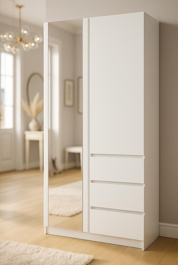 Шафа дводверна в передпокій Майстер Форм Брайт 1000х520х2000 мм Білий (21225)