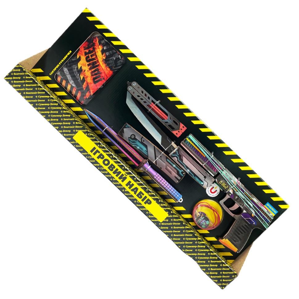 Набір дитячої іграшкової зброї Сувенірний Big Box Geometric BB-Geo дерев'яний (RLT47749)