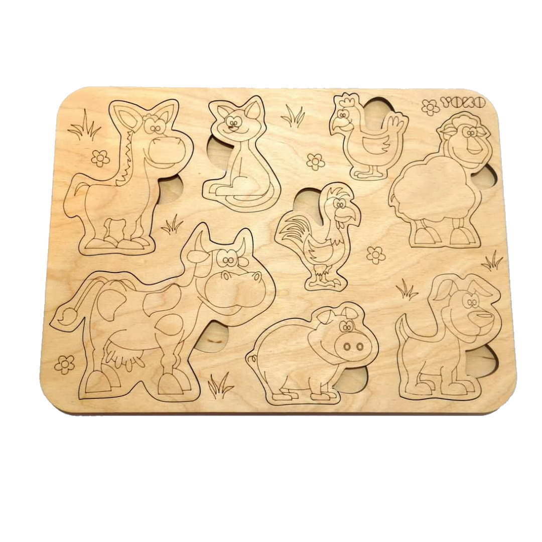 Игрушка рамка-вкладыш Yoko Ферма (YETV1E)