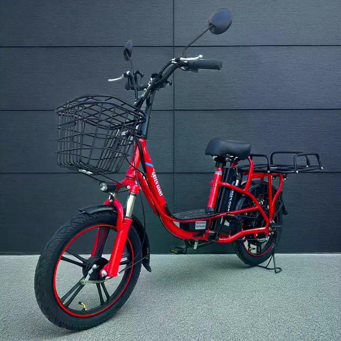 Електровелосипед Green Giant U18" 600W/48V/18Ah та вантажний посилений багажник Червоний - фото 2