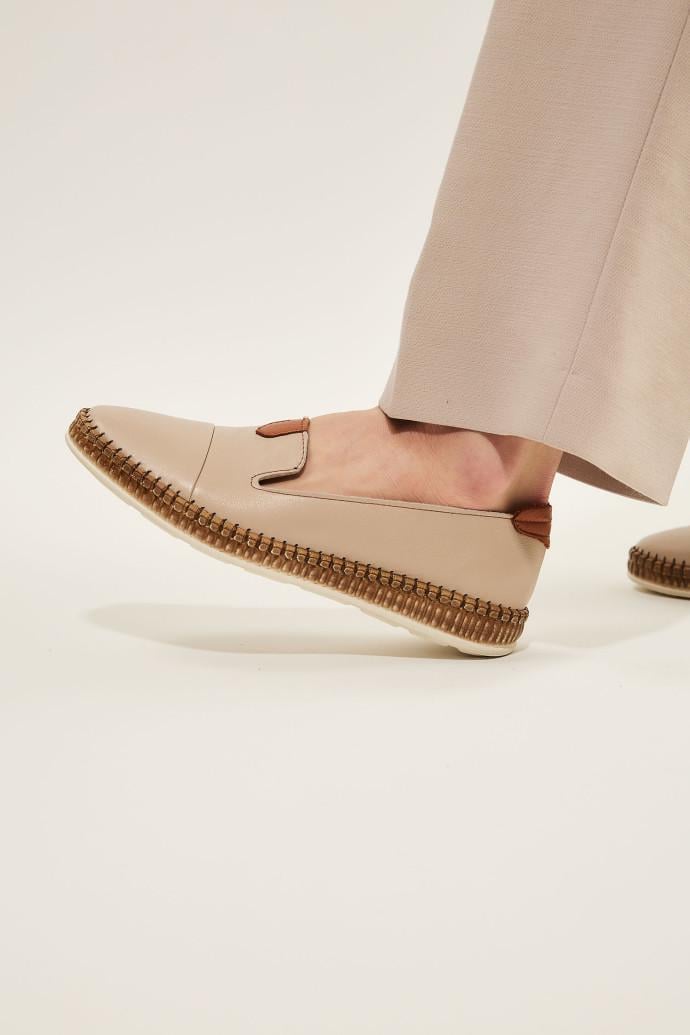 Мокасини жіночі LONZA шкіряні р. 36 Бежевий (176663) - фото 3