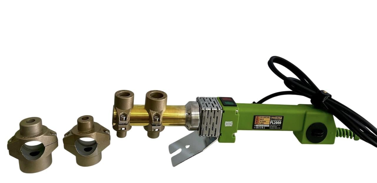 Паяльник для пластикових труб Procraft PL2000 800 Вт з насадками в кейсі 16-32 мм (020003)