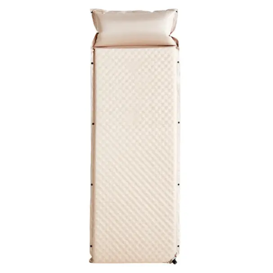 Надувной коврик автоматический с подушкой 190х65х3 см Бежевый