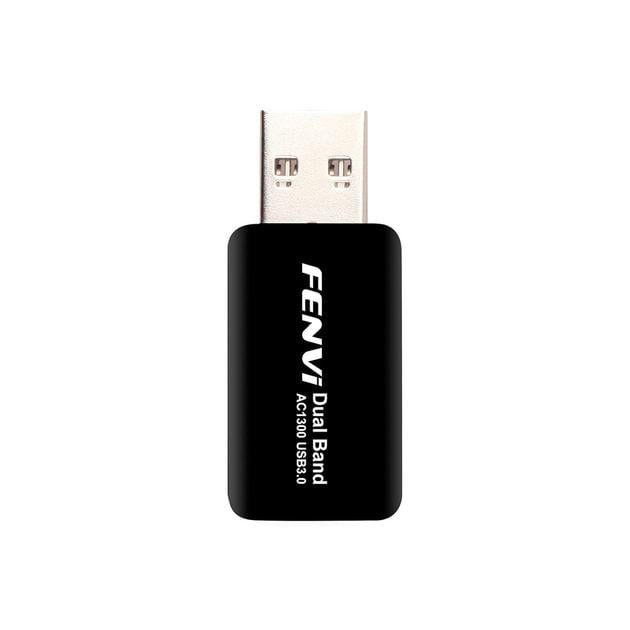 Адаптер двухдиапазонный высокоскоростной WiFi FENVI AC1300 USB 3,0 2,4GHz/5GHz для Windows Черный