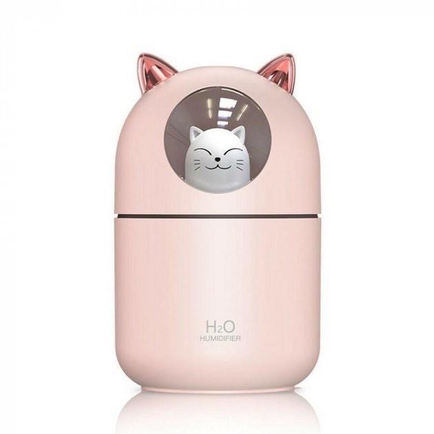 Зволожувач повітря з підсвічуванням Humidifier H20 8023 Кішка Рожевий (NH20I)