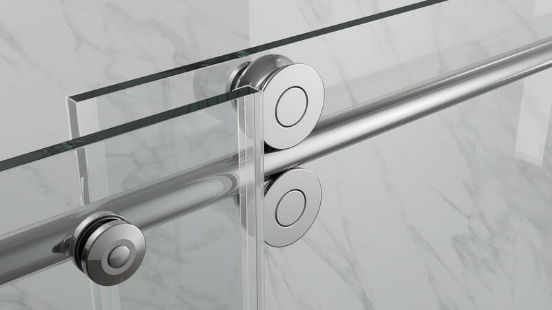 Дверь в нишу Koer SR SD06-120x220-TR-01 прозрачное стекло Easy Clean 8 мм Хром (KR5367) - фото 4