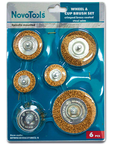 Набор торцевых и кольцевых щеток NovoTools NTWB38506375BCS/6 латуль/сталь для дрели 6 шт. (INKRZ00000NDR06000)