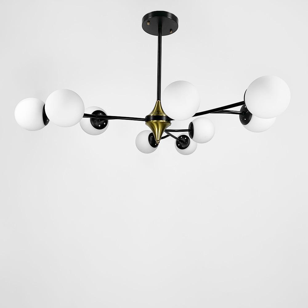 Люстра із поворотними гілочками на 9 білих плафонів Ø 120 см Чорний (K 21/9 BK+WT new d12) - фото 4 Люстра із поворотними гілочками на 9 білих плафонів Ø 120 см Чорний (K 21/9 BK+WT new d12) - фото 4