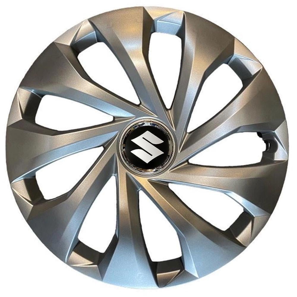 Колпаки SJS 343 с логотипом Suzuki R15 4 шт. Серебристый (2654555749)